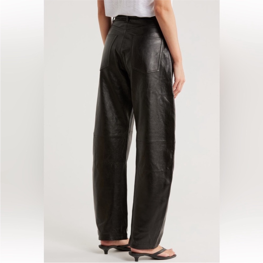 FRAME Denim Black Leather The Bubble High-Waist Luxury Designer NWT Size 25 - Picture 13 of 13